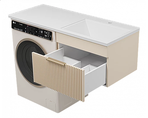 Купить ENFIDA - 60 Тумба подвесная 1 ящ. под стир. машину, бежевая мат. эмаль (Энфида) в магазине сантехники Santeh-Crystal.ru