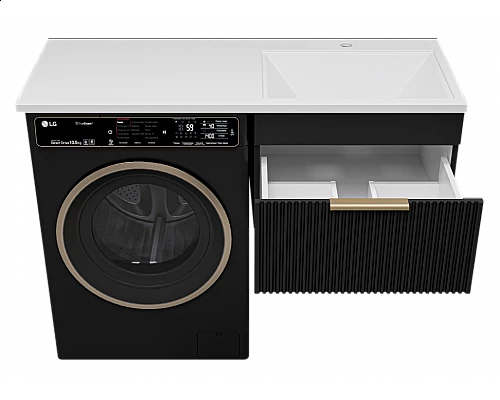 Приобрести ENFIDA - 60 Тумба подвесная 1 ящ. под стир. машину, черная мат. эмаль (Энфида) в магазине сантехники Santeh-Crystal.ru