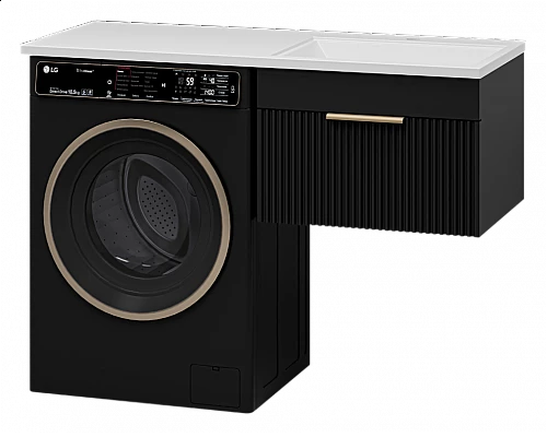 Приобрести ENFIDA - 60 Тумба подвесная 1 ящ. под стир. машину, черная мат. эмаль (Энфида) в магазине сантехники Santeh-Crystal.ru