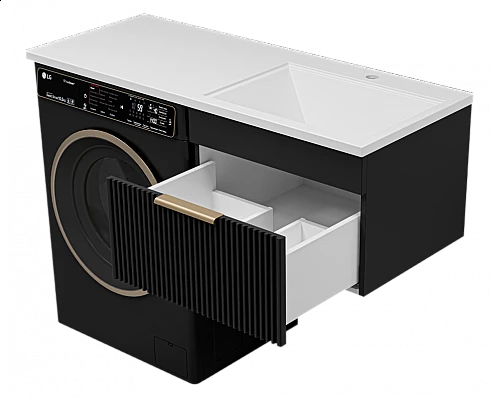 Приобрести ENFIDA - 60 Тумба подвесная 1 ящ. под стир. машину, черная мат. эмаль (Энфида) в магазине сантехники Santeh-Crystal.ru