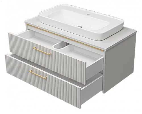 Приобрести ELCHE -100 Тумба подвесная с 2 ящ. сер.кашемир (эмаль) в магазине сантехники Santeh-Crystal.ru