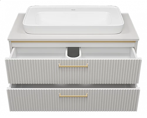 Приобрести ELCHE -100 Тумба подвесная с 2 ящ. сер.кашемир (эмаль) в магазине сантехники Santeh-Crystal.ru