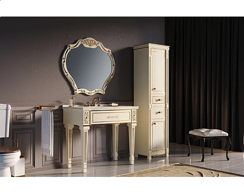 Купить Tiffany - 100 Тумба на ножках бел. сусальное золото в магазине сантехники Santeh-Crystal.ru