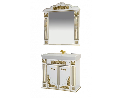 Заказать Барокко -100 Тумба прямая белая патина в магазине сантехники Santeh-Crystal.ru