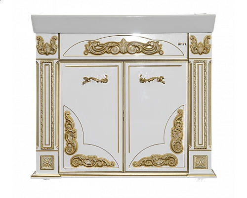 Заказать Барокко -100 Тумба прямая белая патина в магазине сантехники Santeh-Crystal.ru