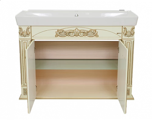 Приобрести Барокко -120 Тумба прямая бежевая патина в магазине сантехники Santeh-Crystal.ru