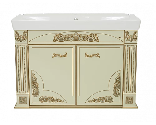 Приобрести Барокко -120 Тумба прямая бежевая патина в магазине сантехники Santeh-Crystal.ru