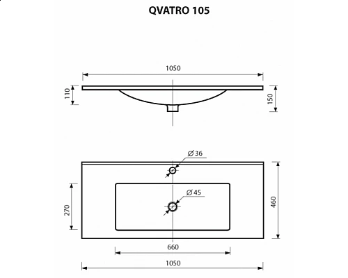 Заказать Барселона -105 Тумба подвесная с 3 ящ. белая эмаль в магазине сантехники Santeh-Crystal.ru