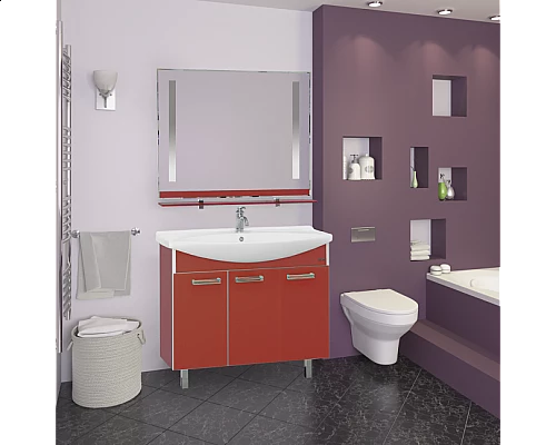 Заказать Джулия -120 Тумба прямая красная в магазине сантехники Santeh-Crystal.ru