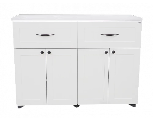 Приобрести Дуэт - 120 Тумба белая матовая с 2 ящ. в магазине сантехники Santeh-Crystal.ru