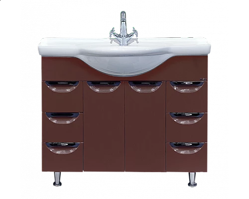 Заказать Жасмин -105 Тумба 6 ящ. коричневая эмаль в магазине сантехники Santeh-Crystal.ru