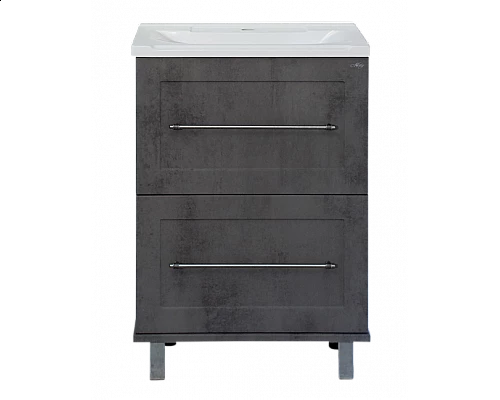 Заказать Марта - 60 Тумба напольная 2 ящ. темный бетон в магазине сантехники Santeh-Crystal.ru