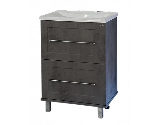 Заказать Марта - 60 Тумба напольная 2 ящ. темный бетон в магазине сантехники Santeh-Crystal.ru