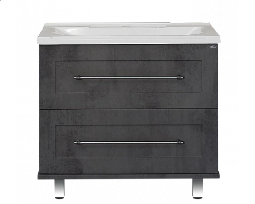 Купить Марта -100 Тумба напольная 2 ящ. темный бетон в магазине сантехники Santeh-Crystal.ru