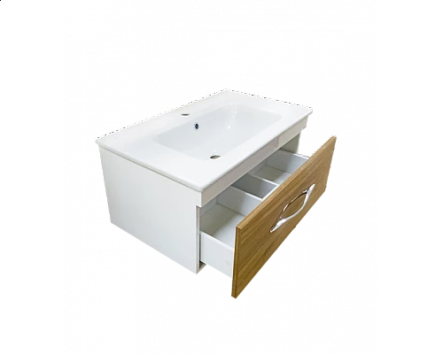 Приобрести Турин -100 Тумба подвесная орех глянец/белый в магазине сантехники Santeh-Crystal.ru