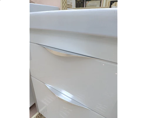 Купить Фест - 80 Тумба 2 ящ. Белая эмаль Стекло в магазине сантехники Santeh-Crystal.ru