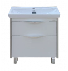 Фест - 80 Тумба 2 ящ. Белая эмаль Стекло