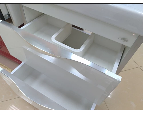 Купить Фест - 80 Тумба 2 ящ. Белая эмаль Стекло в магазине сантехники Santeh-Crystal.ru