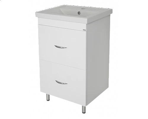 Заказать Фостер - 50 Тумба напольная с 2 ящ. белая в магазине сантехники Santeh-Crystal.ru