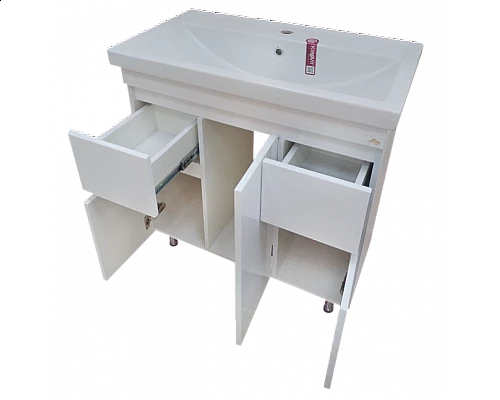 Заказать Фостер - 80 Тумба напольная с 2 ящ. белая О в магазине сантехники Santeh-Crystal.ru