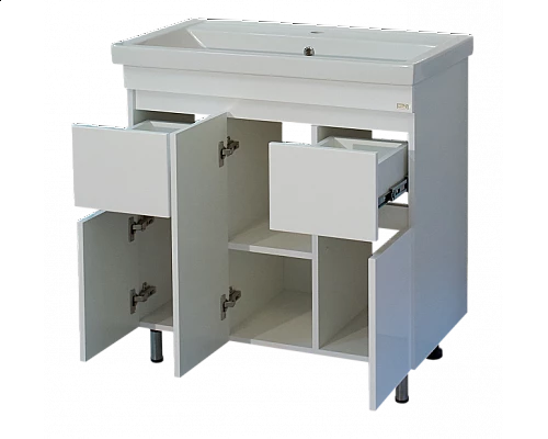 Заказать Фостер - 80 Тумба напольная с 2 ящ. белая О в магазине сантехники Santeh-Crystal.ru