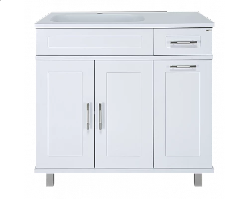 Купить Купер - 90 Тумба напольная с Б/К левая белая в магазине сантехники Santeh-Crystal.ru