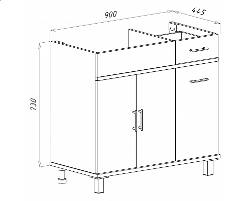Купить Купер - 90 Тумба напольная с Б/К левая белая в магазине сантехники Santeh-Crystal.ru