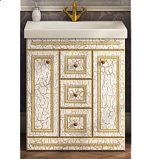 Fresko - 75 Тумба с 3 ящ.Краколет белый патина