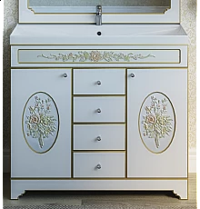 Milano - 90 Тумба с 4 ящиками бежевая патина/декор