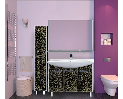 Купить Джулия -105 Тумба прямая КРАКОЛЕТ черный в магазине сантехники Santeh-Crystal.ru