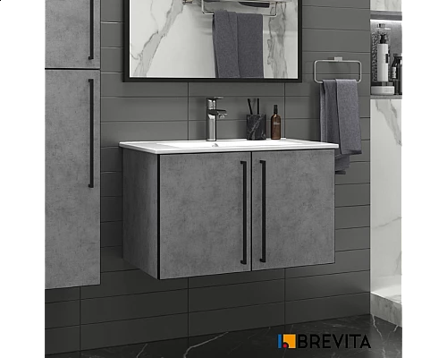 Приобрести ROCK - 75 Тумба прямая подвесная светло-серый (Чикаго) ЛДСП О в магазине сантехники Santeh-Crystal.ru