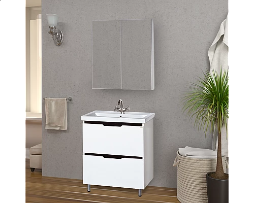 Приобрести Лайм - 70 Тумба напольная  с 2 ящ. комбинированная / раковина в магазине сантехники Santeh-Crystal.ru