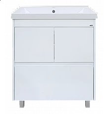 Алиса - 75 тумба 1 ящ. напольная белая эмаль / раковина