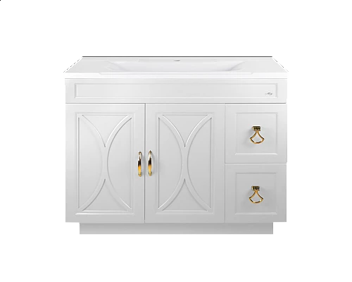 Приобрести Амбра -100 тумба белая с 2 ящ. / раковина в магазине сантехники Santeh-Crystal.ru