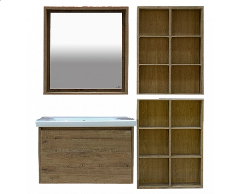 Заказать Dallas - 80 Зеркало свет ДСП (Дуб Галифакс) в магазине сантехники Santeh-Crystal.ru