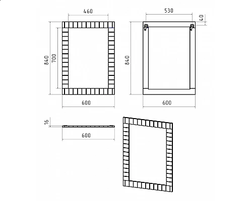 Заказать GLOSTER - 60 Зеркало в раме, графит в магазине сантехники Santeh-Crystal.ru
