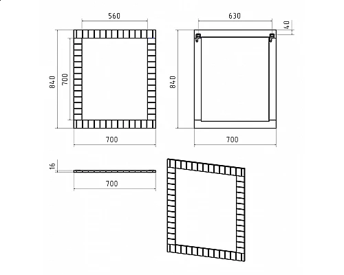 Купить GLOSTER - 70 Зеркало в раме, графит в магазине сантехники Santeh-Crystal.ru