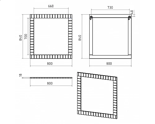 Приобрести GLOSTER - 80 Зеркало в раме, графит в магазине сантехники Santeh-Crystal.ru