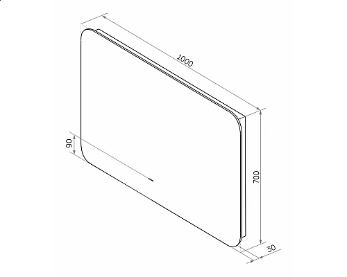 Купить АДХИЛ -1000х700 Зеркало Led, ореол с бесконт.сенс., холод.подсветка с подогревом (Бурже ЗЛП398) в магазине сантехники Santeh-Crystal.ru