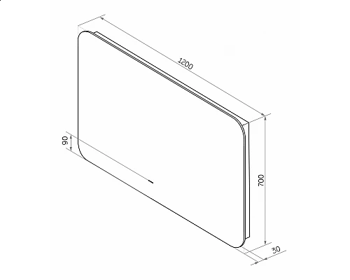 Приобрести АДХИЛ -1200х700 Зеркало Led, ореол с бесконт.сенс., холод.подсветка с подогревом (Бурже ЗЛП530) в магазине сантехники Santeh-Crystal.ru