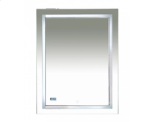 Заказать 2 Неон - Зеркало LED  600х800 сенсор на зеркале / часы (двойная подсветка) в магазине сантехники Santeh-Crystal.ru