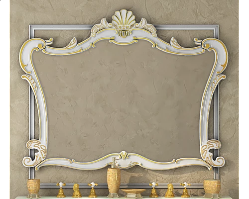 Купить Bianco - 80 Зеркало бежевое сусальное золото в магазине сантехники Santeh-Crystal.ru