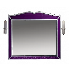 Анжелика -100 Зеркало сиреневое  сусальное серебро со светильниками