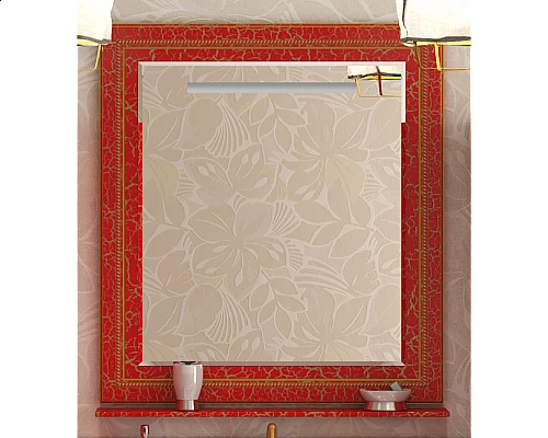 Приобрести Fresko - 75 Зеркало с пол. Краколет красный патина в магазине сантехники Santeh-Crystal.ru