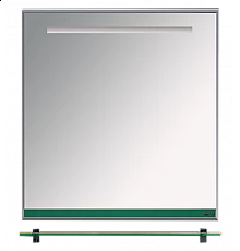 Джулия - 60 Зеркало  с полочкой 12 мм зеленое