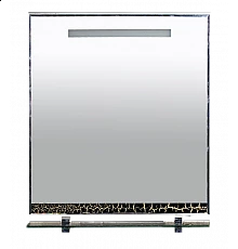 Джулия - 75 Зеркало с полочкой 12 КРАКОЛЕТ черный