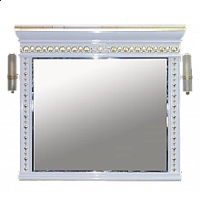 Мануэлла GOLD - 120 Зеркало со светильниками белое ГЛЯНЦЕВОЕ