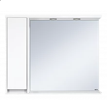 Алиса -100 Зеркало белое с 1 шкафчиком левое
