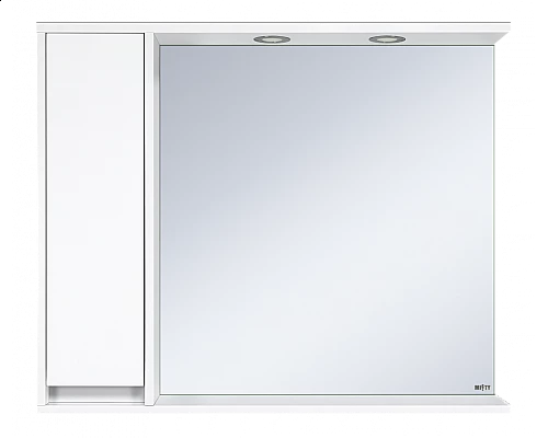 Приобрести Алиса -100 Зеркало белое с 1 шкафчиком левое в магазине сантехники Santeh-Crystal.ru