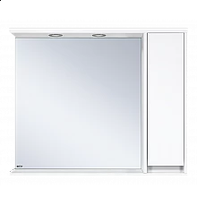 Алиса -100 Зеркало белое с 1 шкафчиком правое